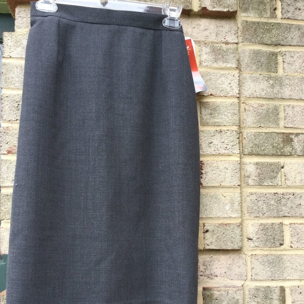 Gerard Pasquier Elastic Inserted Gray Midi Skirt